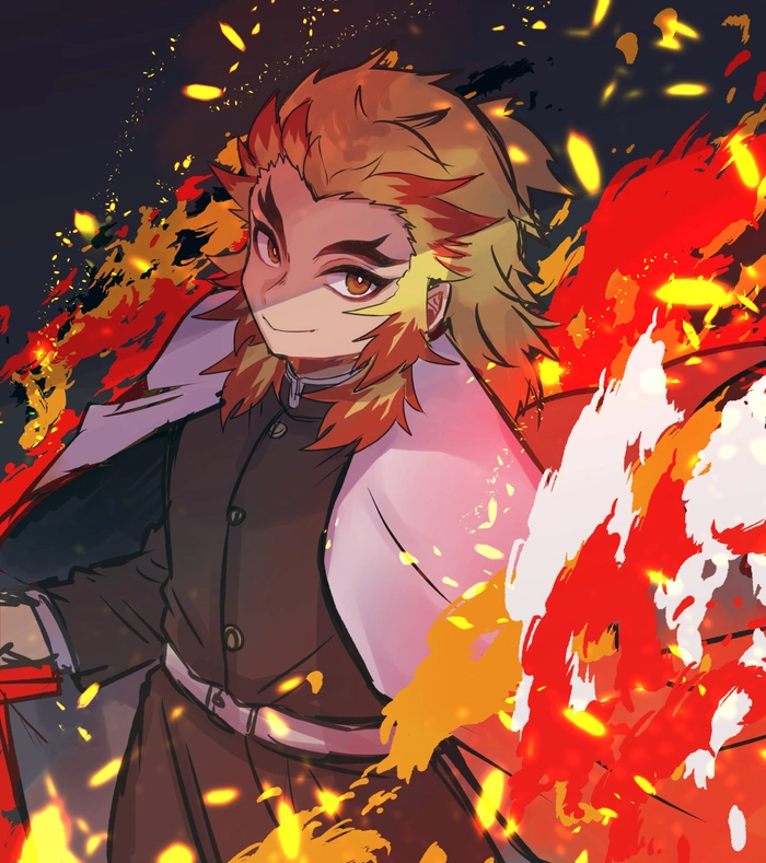 Ảnh Rengoku nhìn xa xăm