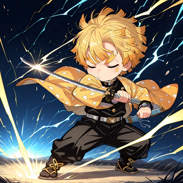 Ảnh Zenitsu phong cách chibi cute