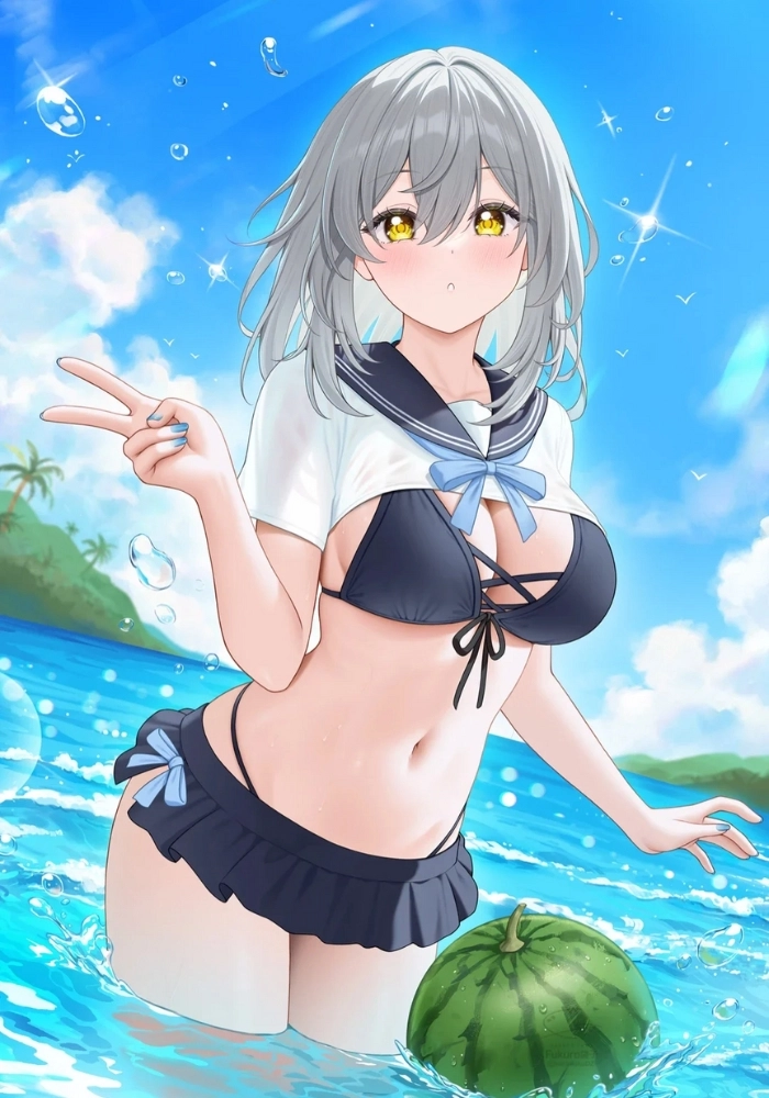 Ảnh gái xinh anime mặc bikini cute