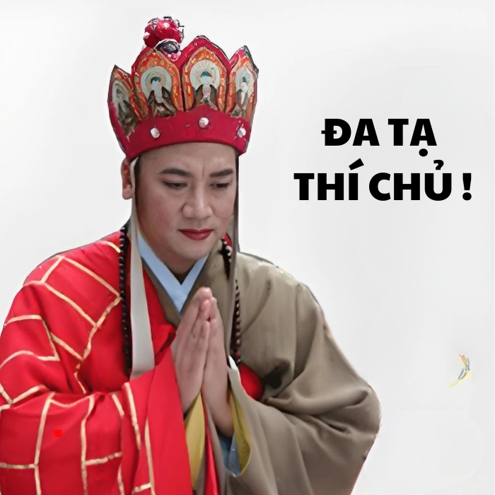 Ảnh meme đa tạ thí chủ hài hước