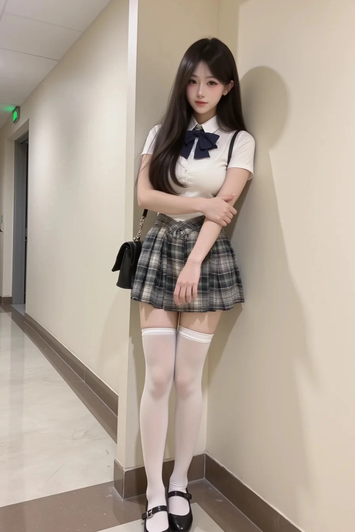 Gái xinh mặc váy ngắn style nữ sinh quyến rũ