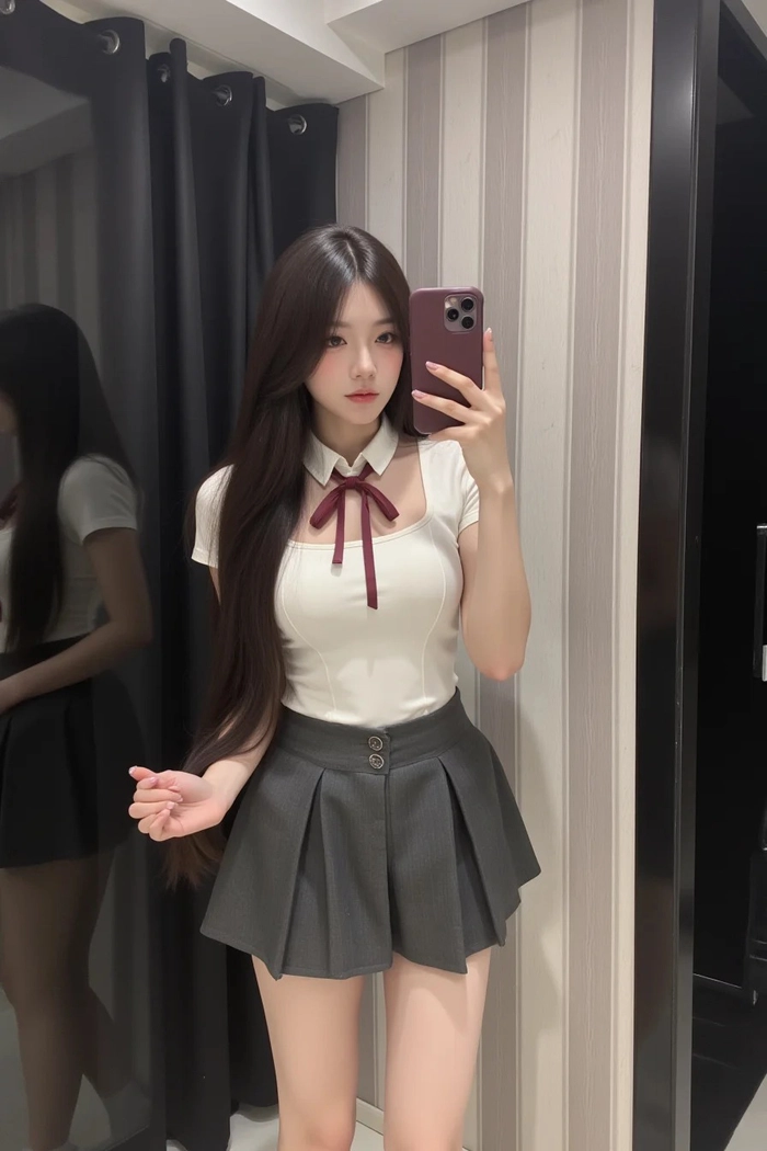 Gái xinh váy ngắn cute trend Tiktok
