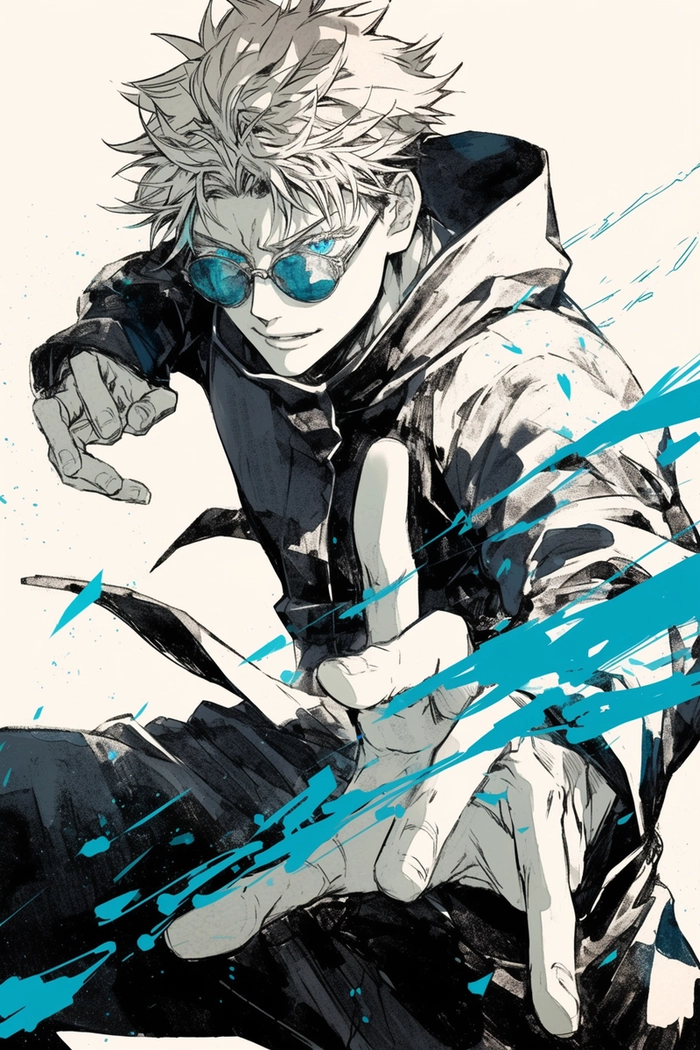 Gojo Satoru manga ảnh trắng đen