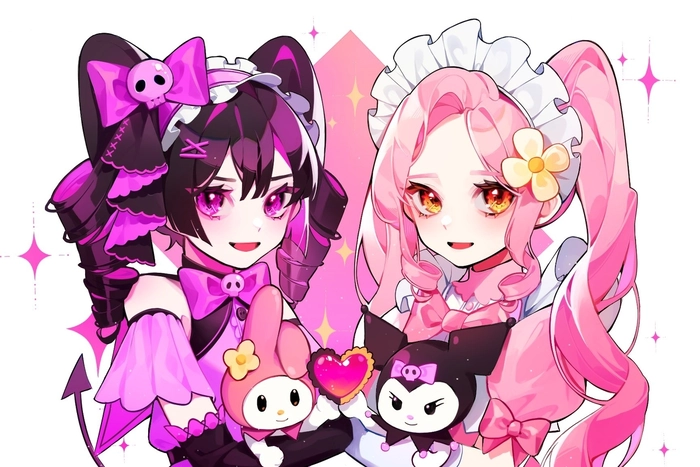 Hình Kuromi cute phông nền hồng