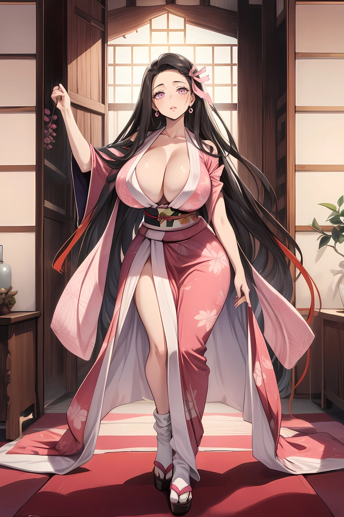 Hình Nezuko anime body cực nuột