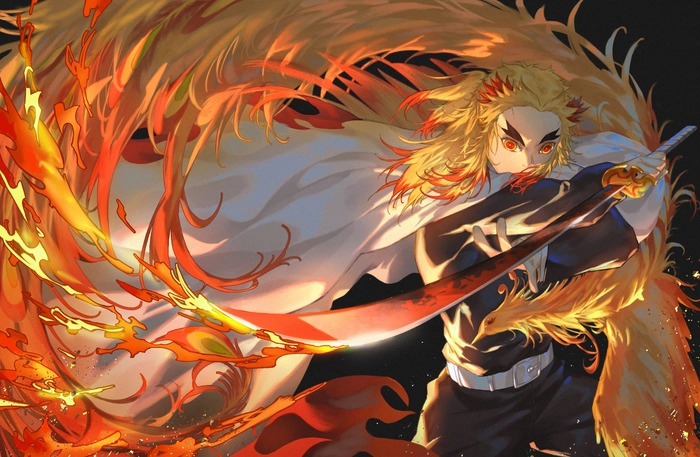 Hình Rengoku chiến đấu