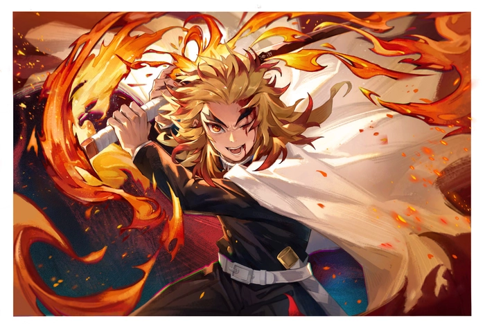 Hình Rengoku đang chiến đấu
