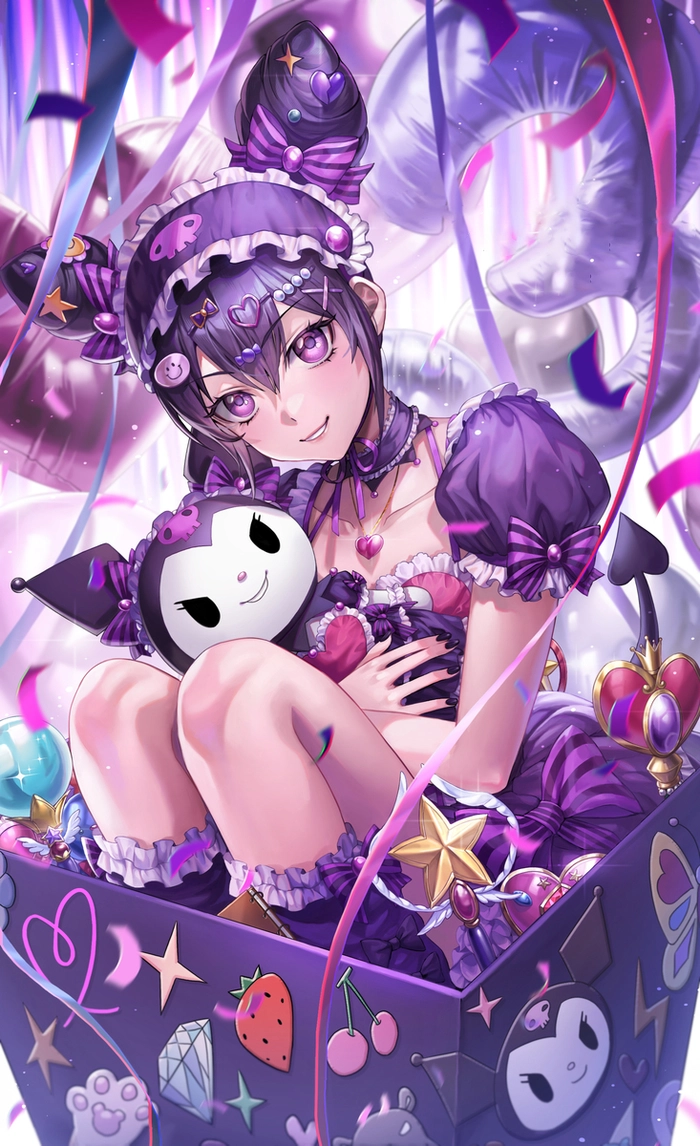Hình ảnh Kuromi anime cầm đầu lâu