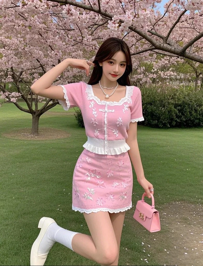 Hình gái xinh mặc pinky chân dài