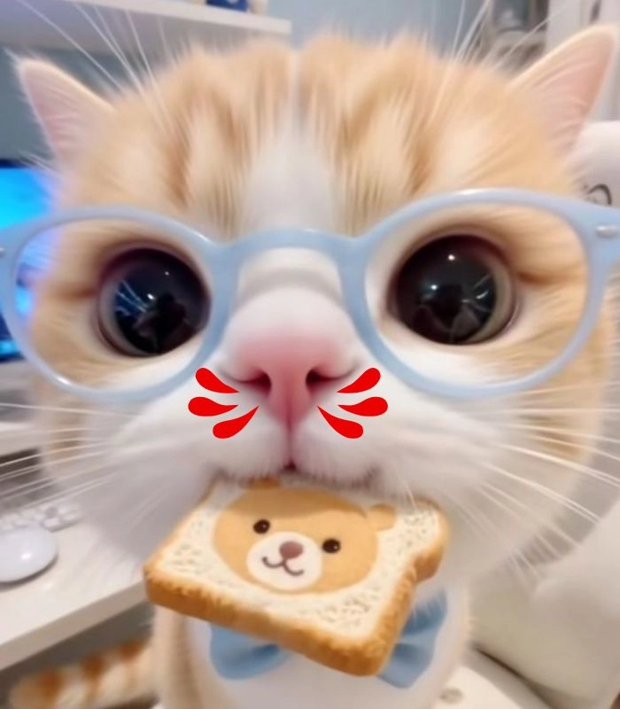 Meme mèo chảy máu cam vì tình yêu