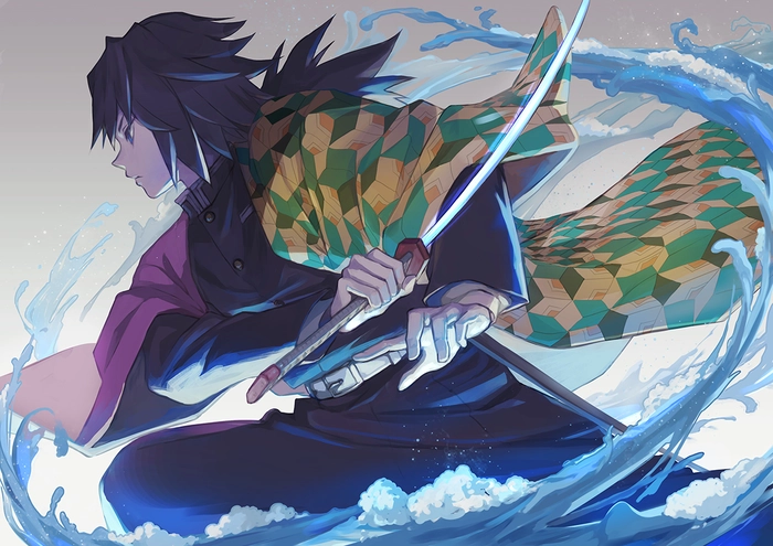 Tomioka Giyuu ánh mắt sâu thẳm