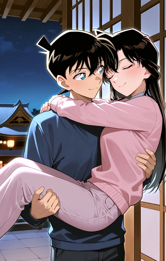 Ảnh Kudo Shinichi và Ran lãng mạn