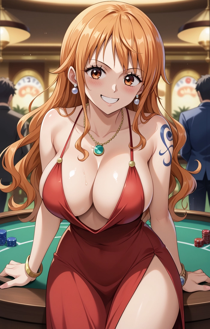 Ảnh Nami váy đỏ khoét ngực sâu sexy