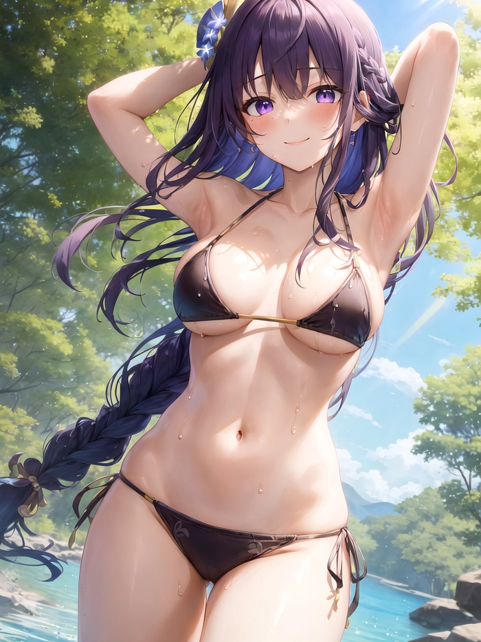 Ảnh Raiden Shogun bikini sexy táo bạo