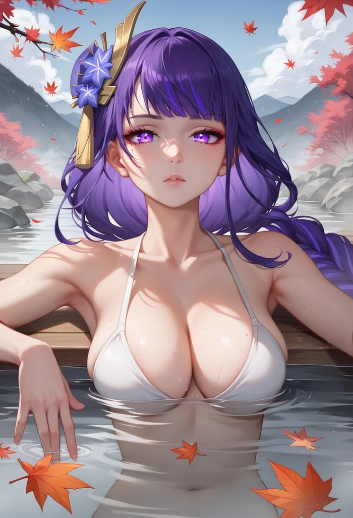 Ảnh Raiden Shogun diện bikini mỏng manh