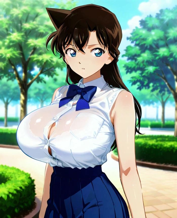 Ảnh Ran Mouri sexy tóc dài