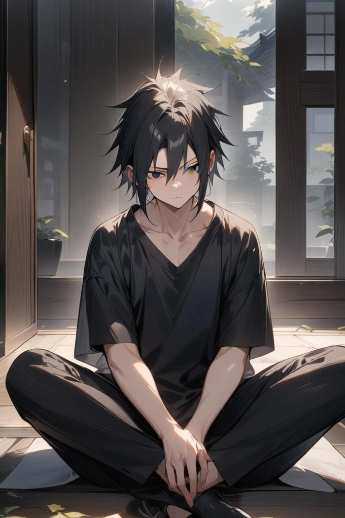 Ảnh Sasuke cute phong cách học sinh