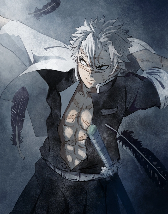 Ảnh Shinazugawa Sanemi nền đen