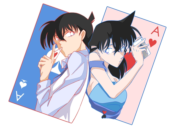 Ảnh Shinichi Ran tựa lưng nhau