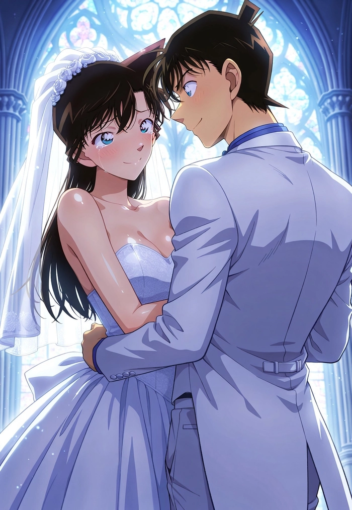 Ảnh Shinichi và Ran làm đám cưới