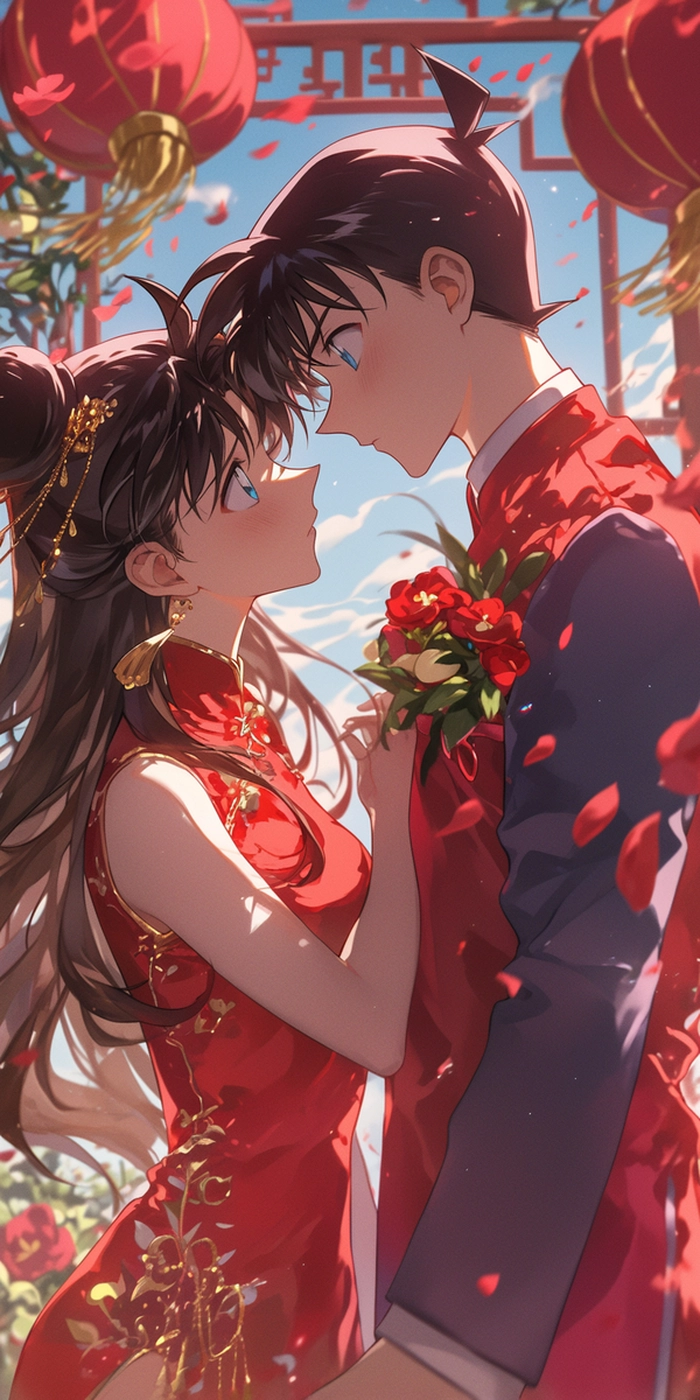 Ảnh Shinichi và Ran làm nền điện thoại