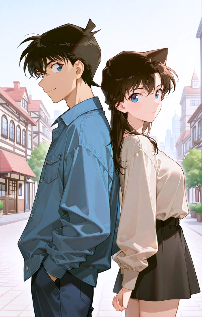Ảnh Shinichi và Ran màn hình khóa