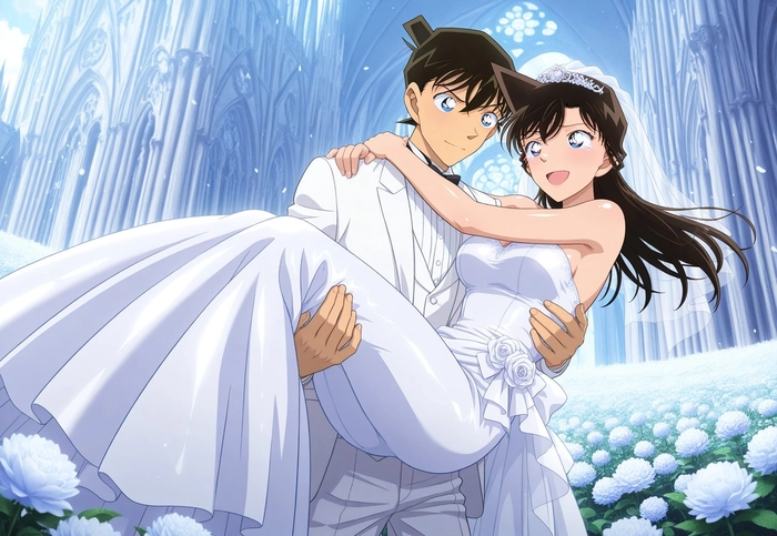 Ảnh Shinichi và Ran phiên bản lãng mạn