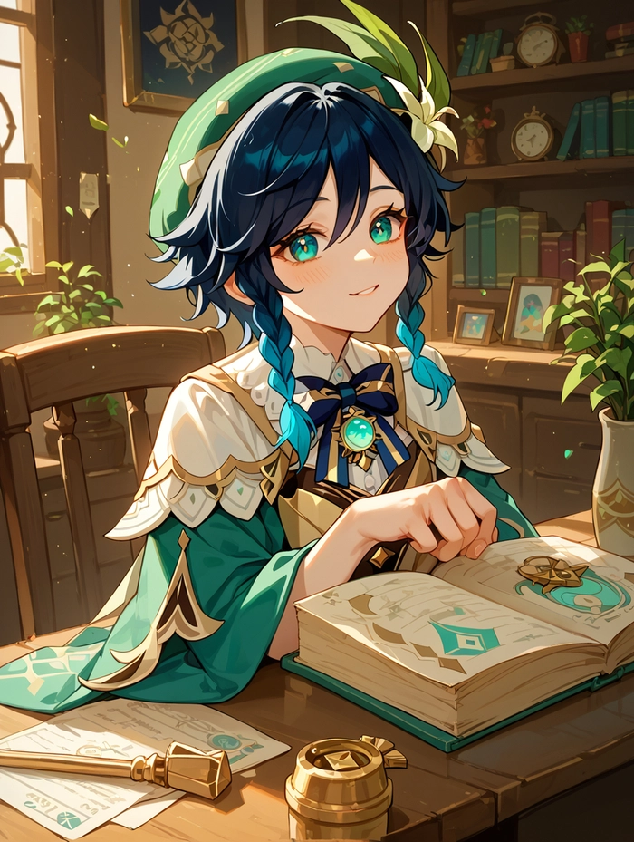 Ảnh Venti Genshin chibi đáng yêu