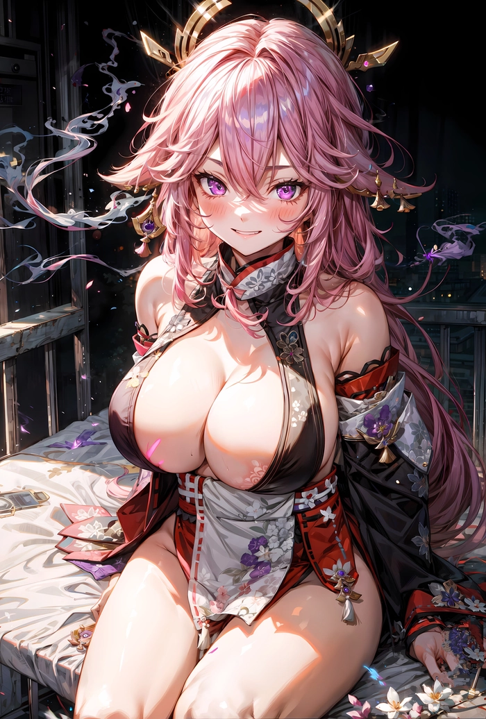 Ảnh Yae Miko trong kimono sexy