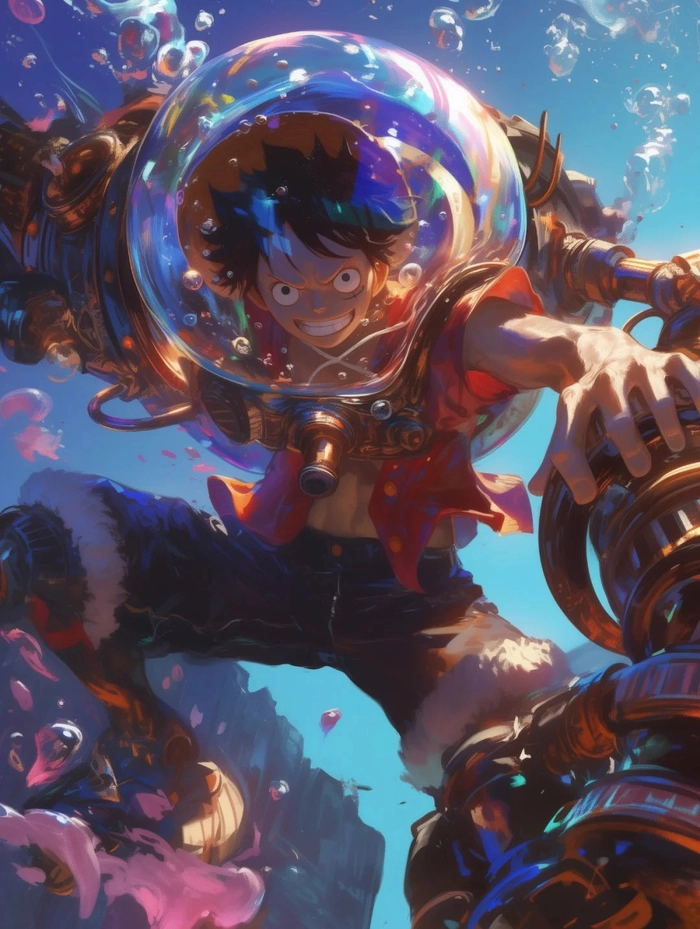 Ảnh anime Luffy biểu cảm đáng yêu