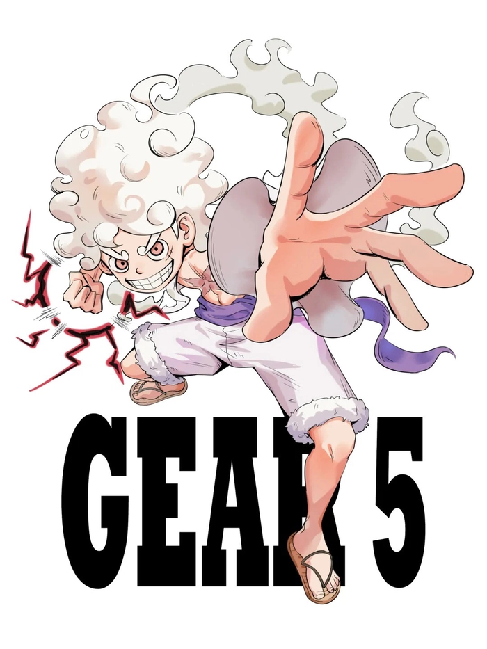 Ảnh anime Luffy gear 5 thần thái