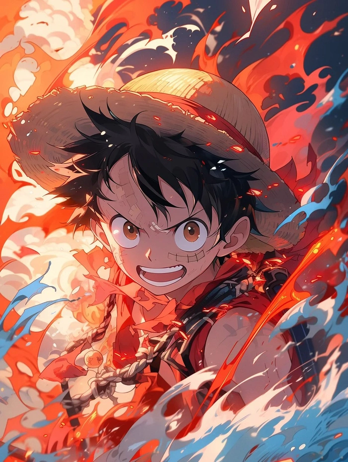 Ảnh anime Luffy giận dữ cực ngầu