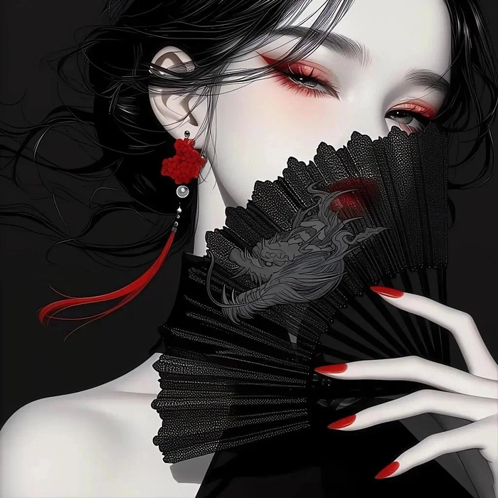 Ảnh anime che mặt với ánh nhìn hút hồn