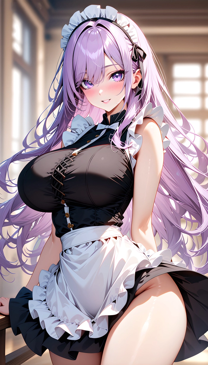 Ảnh anime hầu gái nhìn nghiêng sexy