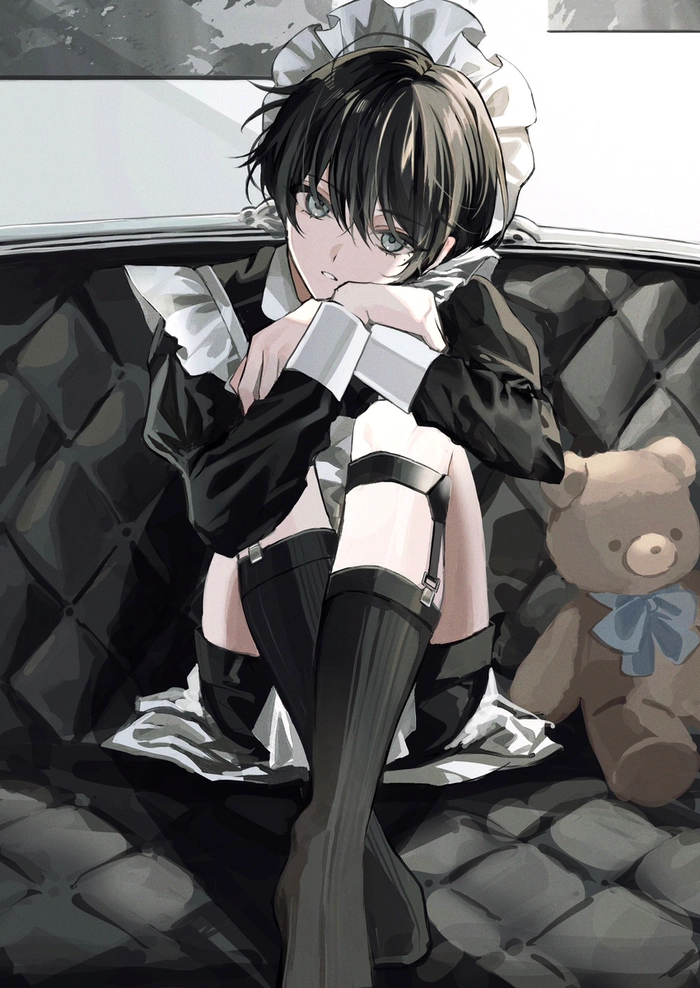 Ảnh anime nam mặc đồ hầu gái đáng yêu