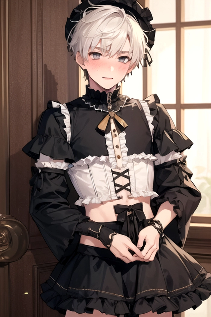 Ảnh anime nam mặc đồ hầu gái quyến rũ