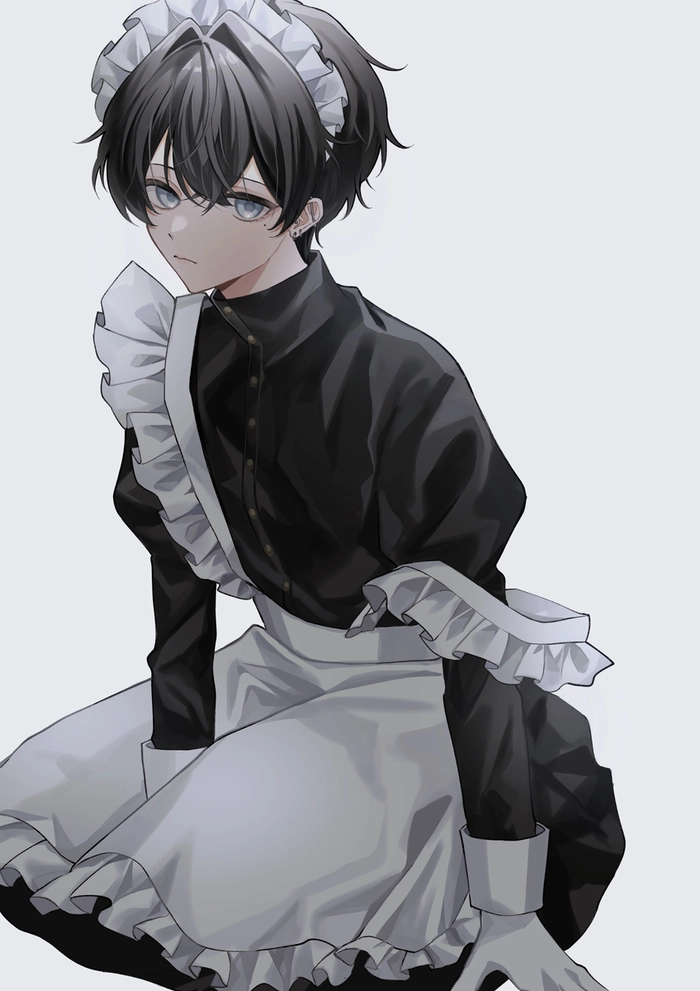 Ảnh anime nam mặc váy hầu gái cute ngầu