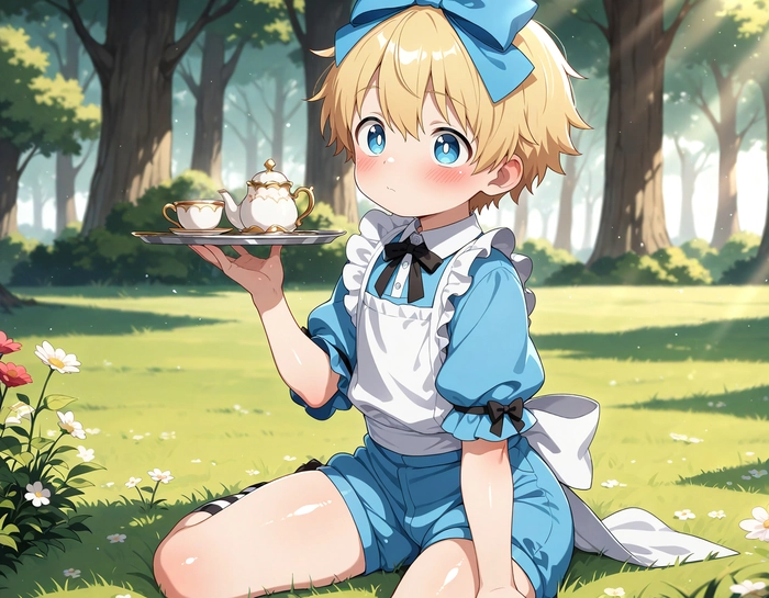 Ảnh anime nam mặc váy hầu gái dễ thương