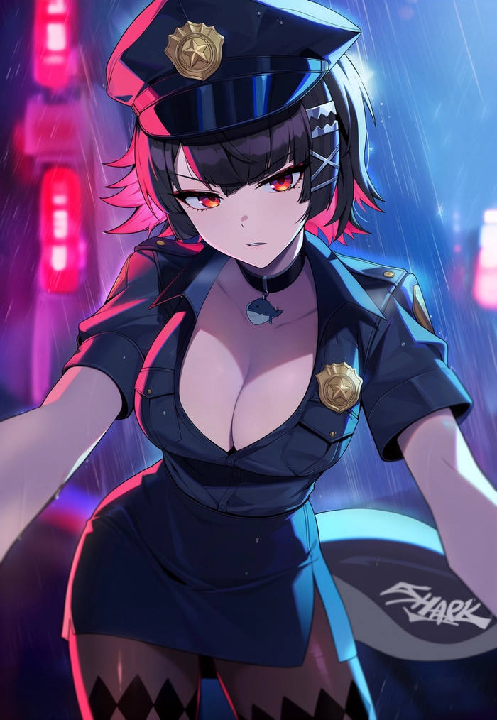 Ảnh anime nữ cảnh sát tạo dáng khiêu gợi