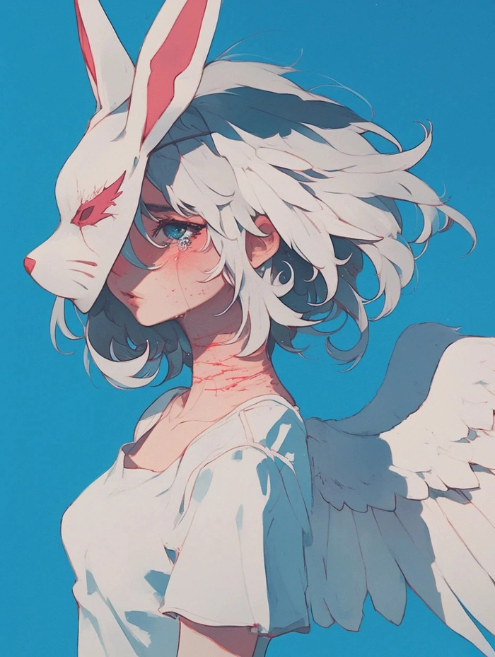Ảnh anime nữ che mặt buồn