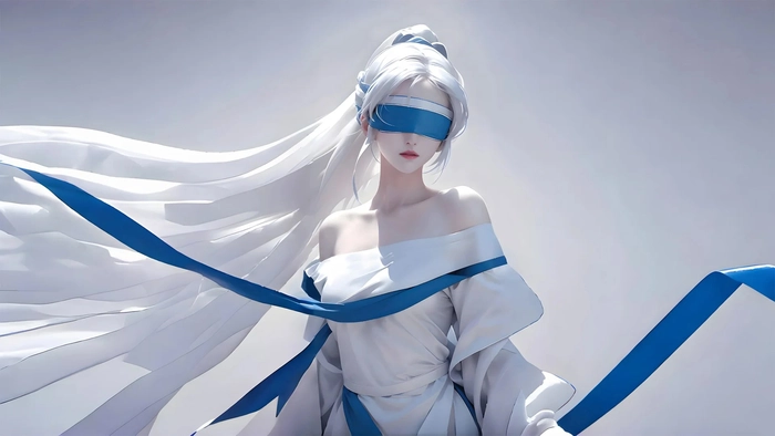 Ảnh anime nữ che mặt trong khung cảnh mờ ảo