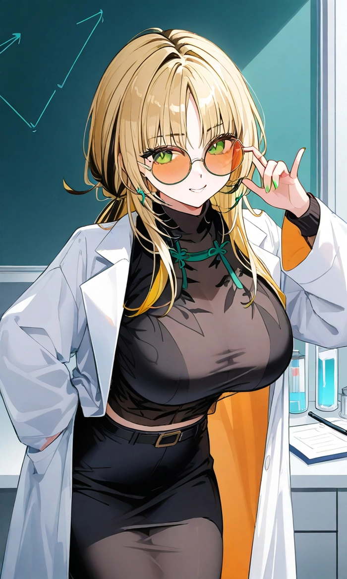 Ảnh bác sĩ anime nữ đeo kính
