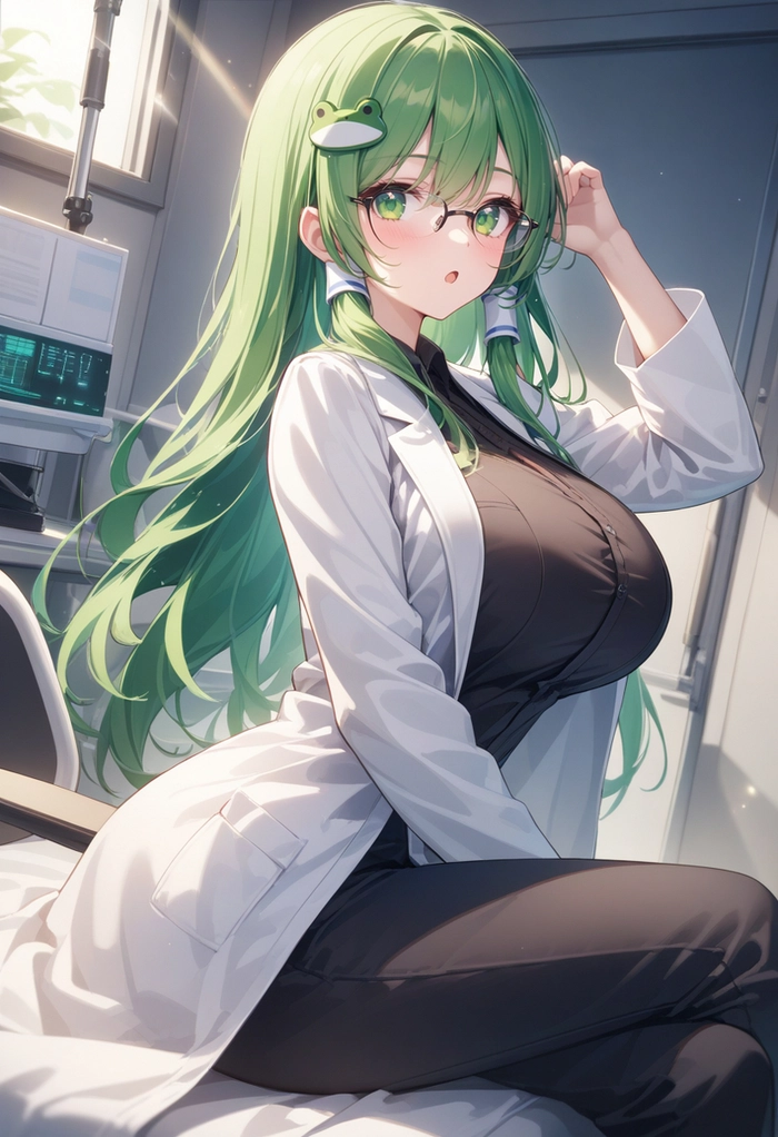 Ảnh bác sĩ anime nữ tóc xanh