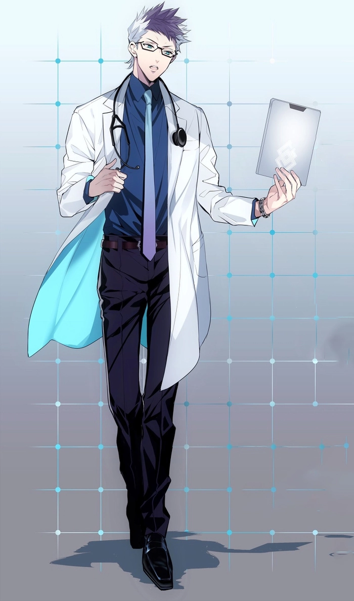 Ảnh bác sĩ nam anime đeo kính