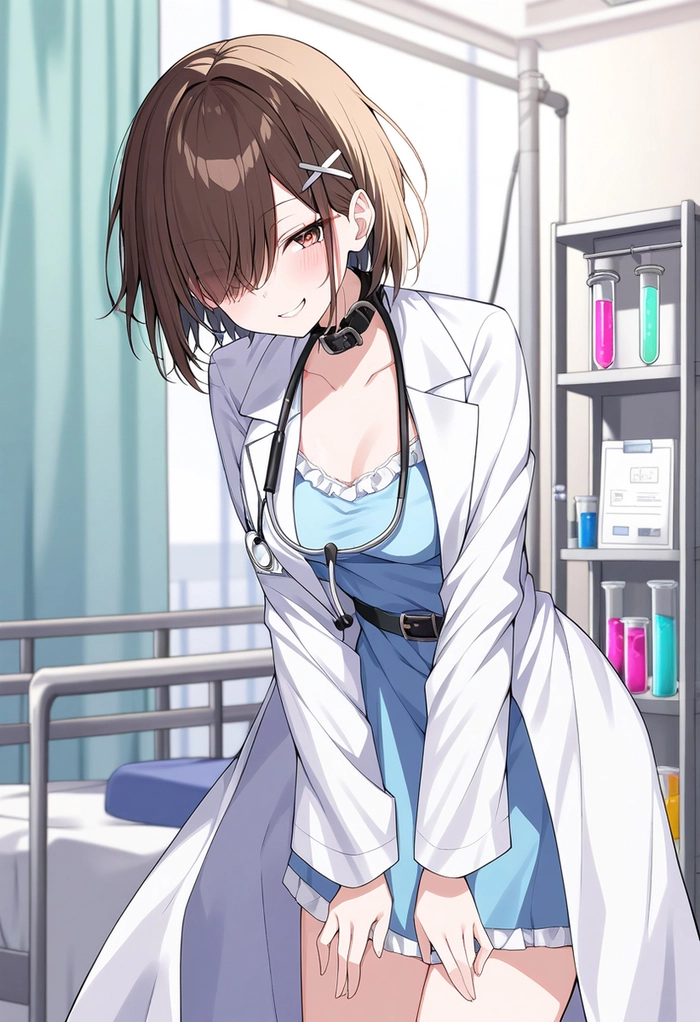 Ảnh bác sĩ nữ anime cười tươi