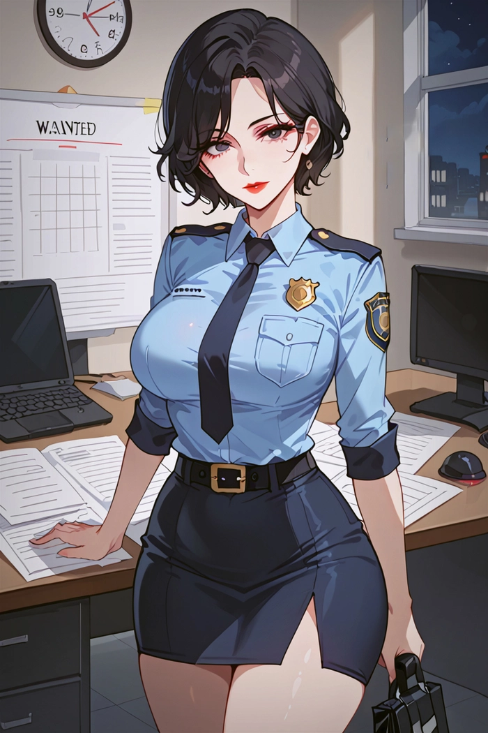Ảnh hoạt hình nữ cảnh sát sexy cool ngầu