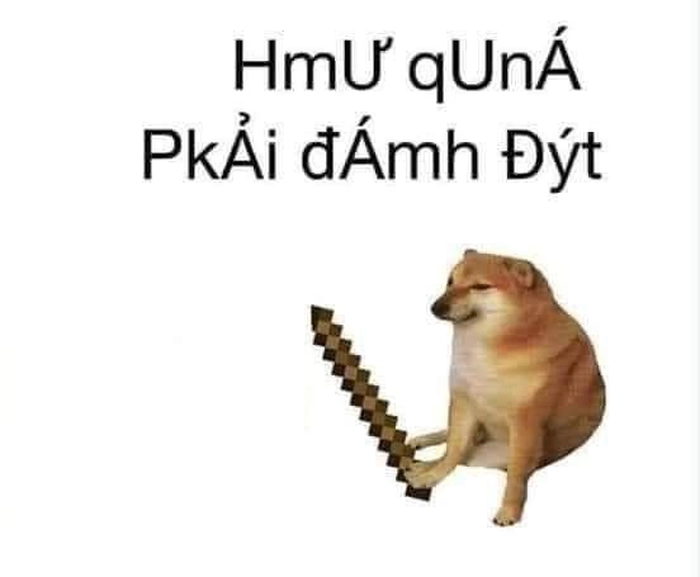 Ảnh meme chó cầm gậy siêu cấp