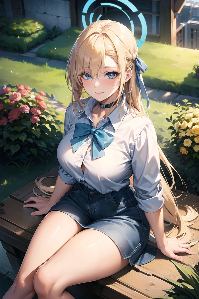 Asuna Ichinose mặc đồng phục học sinh