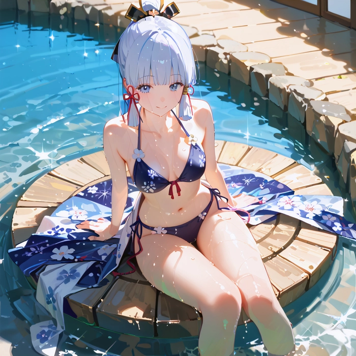 Ayaka Kamisato wallpaper táo bạo