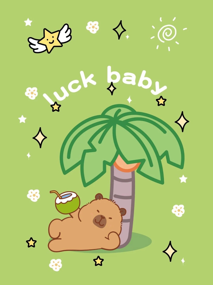 Capybara anime cute chill